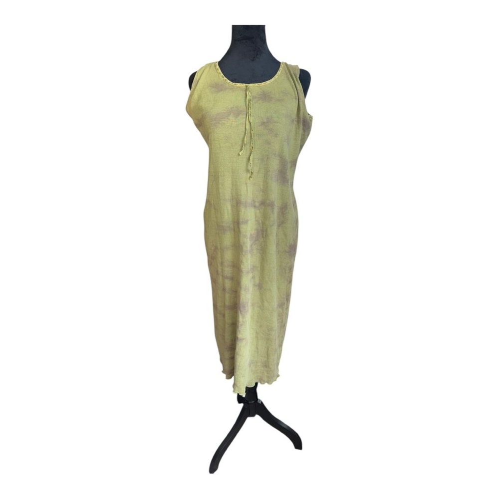 VTG‎ rare free people slip on tie dye dress in green and brown size medium - Picture 3 of 8